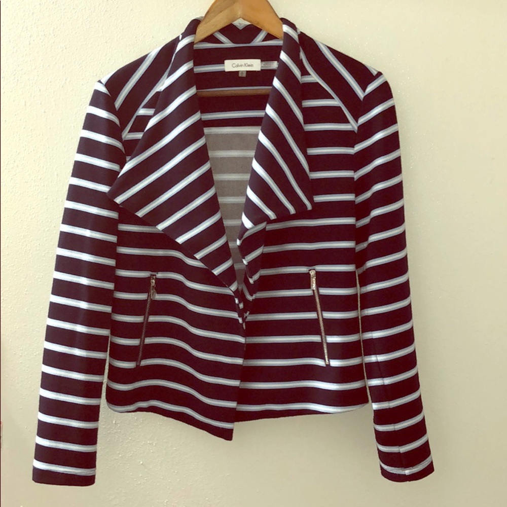 - Calvin Klein Nautical Striped short waisted cardigan SP